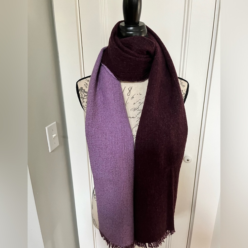 Beautiful two-tone plum purple/mauve colored crinkly scarf.